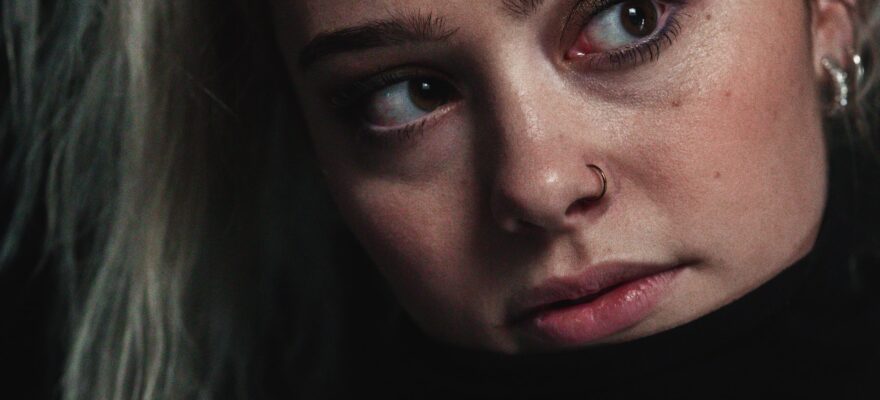 womans face in close up