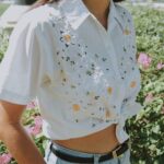 women's white and multicolored floral top