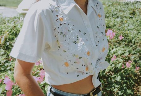 women's white and multicolored floral top
